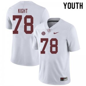 NCAA Youth Alabama Crimson Tide #78 Amari Kight Stitched College 2019 Nike Authentic White Football Jersey RP17O23DX